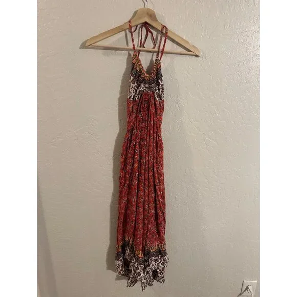 Y Sivana Maylene Boho Ruffle Paisley Halter Hippie Flare Leg Jumpsuit Romper - Picture 3 of 12